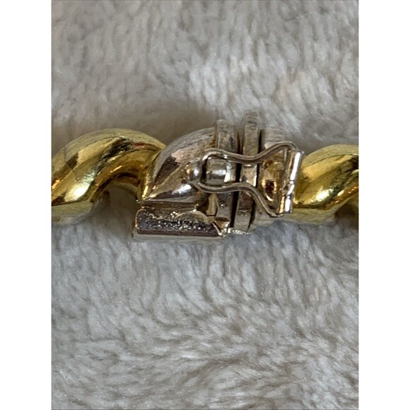 Vintage Italy 925 Sterling Silver Chunky Two-Tone Nugget Link 16” Necklace 49.6g - Picture 6 of 11